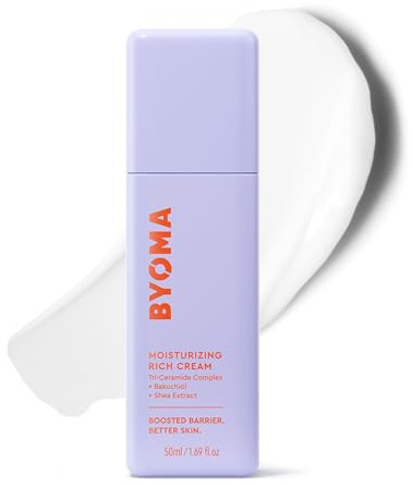 BYOMA Moisturizing Rich Cream - Barrier Repair Cream Face Lotion with Bakuchiol & Shea Extract - Ceramide Face Moisturizer for Dry Skin - Anti Wrinkle, Alcohol Free Face Moisturizer - 1.69 fl.oz