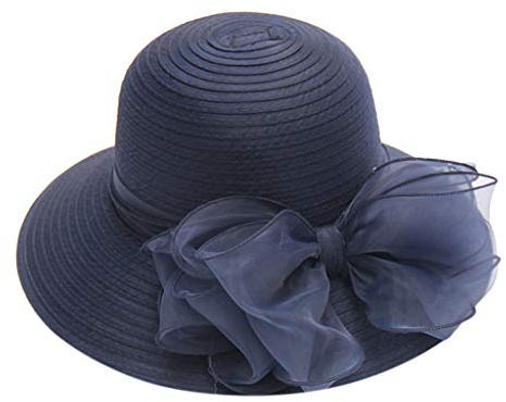 Damen Sonnenhut Mesh Blumen Hut Sommer Hut Faltbarer Elegante Blumen Sonnenhüte Breite Krempe Strandhut Damenhut für Hochzeit Tea Kirche Party Strand Hut, Strand, Strohhut, Sommermütze
