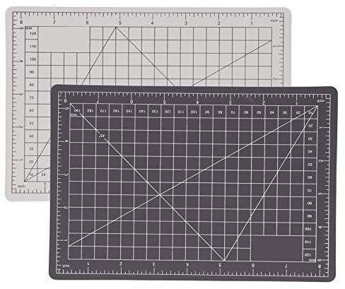 Alvinlite Bastel-Schneidematte, Selbstheilende Nähmatte, A5, Doppelseitiges Bastel-Schneidebrett, 2-farbiges Gravurpad, Maßstabstafel Für Basteln, Stoff, Nähen, Malen, Quilten, Scrapbooking