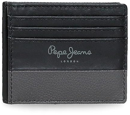 Pepe Jeans Dual Tarjetero Negro 9,5x7,5 cms Piel