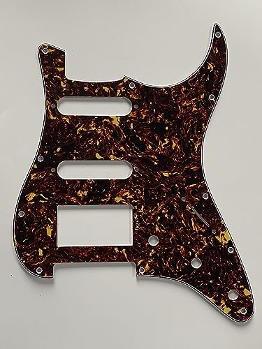 Gitarren-Pickguard für Fender Standard Strat HSS Stratocaster (4-lagig, braune Schildkröte)