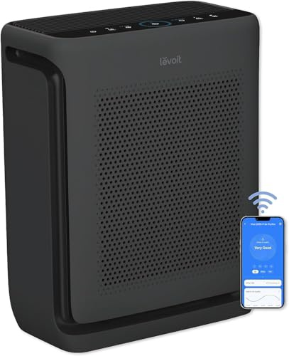 LEVOIT Air Purifiers for Home Large Room Up to 1900 ft² in 1 h with Washable Filters, Air Quality Monitor, Smart WiFi, HEPA Filter Captures Allergies, Pet Hair, Smoke in Bedroom, Vital 200S-P, Black