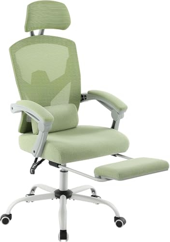 DUMOS Bürostuhl Ergonomisch EIN Schreibtischstuhl mit Komfortarmlehnen Ausgestattet mit Einer Bequemen Lendenwirbelstütze und Fußstütze Office Chair Geeignet für Zuhause