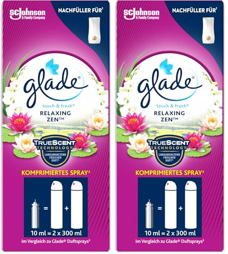 Glade Touch & Fresh (Brise One Touch) Nachfüller, Lufterfrischer Minispray, Relaxing Zen, 2er Pack (10 ml)