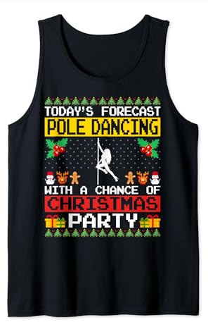 Pole Dancing Christmas Party Pole Dancer Xmas Ugly Style Tank Top