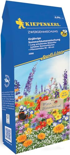 Kiepenkerl Profi-Line Blumensamen Zwergenmischung | Nahrungsquelle für Nützlinge | Wuchshöhe 30-60 cm | Farbenfrohe Blumenmischung | Profi-Line Samen für Garten