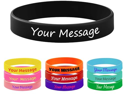 Benmify Personalisierte Silikon-Armbänder mit Text, benutzerdefinierte Gummi-Armbänder, Großpackung, anpassbar für Veranstaltungen, Geschenke, Bewusstsein, Party, Unterstützung, Männer, Frauen,