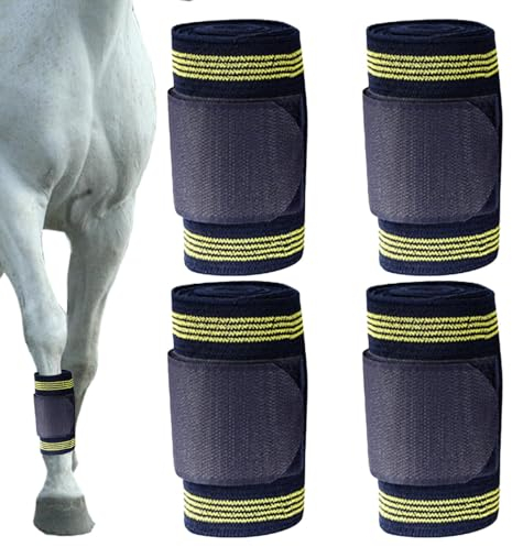 Generisch Beinbandagen für, Beinbandagen für,Elastische Pferdebeinschützer 4 Stück - Weiche Bandagen für, Pferdebeinbandagen, Stallbedarf, Reitstiefel, Pferdebeinschutz