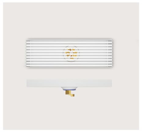 WRJAHCG Siphon Ablaufrinne Mit Ventilkern E Haarsieb,Rechteck Bodenablauf Mit Gitter Panel,Duschrinne Aus Edelstahl,Center Drainage,8 * 20cm