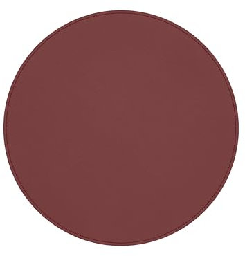 Eglooh - Apollo - Runde Schreibtischunterlage aus echtem Leder Bordeaux Rot cm 60x60 - Handwerkliche Nähte und rutschfester Boden - Made in Italy