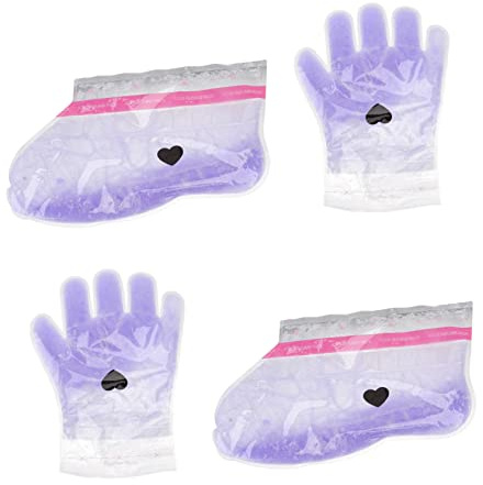 minkissy 2 Paar Wachstherapie-handschuhe Fußfilm Aus Paraffinwachs Paraffin Wachs Abdeckung Kit Spa-paraffinwachsabdeckung Beauty-handwachsabdeckung Paraffinbad-set Violett Sporttasche