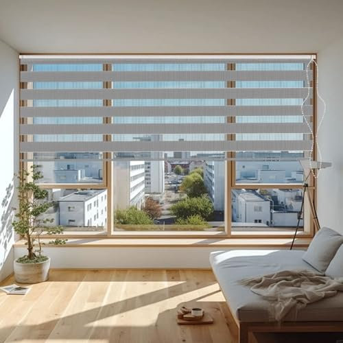 Verdunklungsrollo Klemmfix 55 x 150 cm Verdunkelung Sonnenschutz Tragbare Reise Verdunkelungsrollo Einfache Installation für Fenster Und Tür, Hellgrau