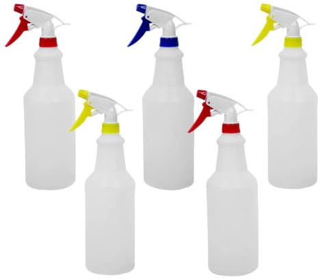 Beatifufu Bouteille Pulvérisateur Vide 750ml en Plastique, Lot de 5 | Vaporisateur Vide Parfum, Bouteille Spray pour Nettoyage, Usage Salon et Extérieur Couleur Aléatoire