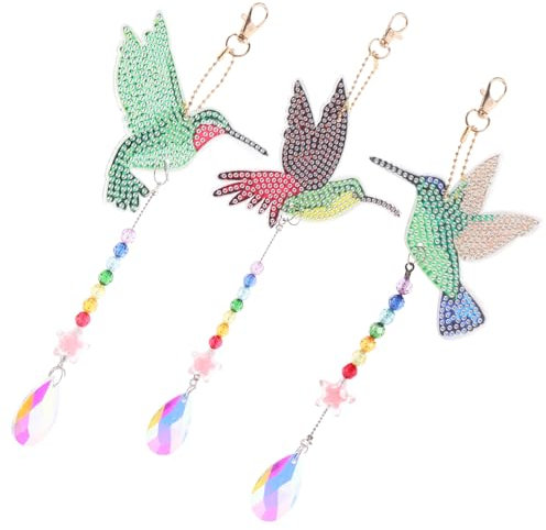 BESPORTBLE Selbstgemacht Diamant Zeichnung Vögel Satz für Heimdekoration Kreatives Bastelset für Fenster und Garten Langlebige Anhänger mit Vogeldesign