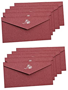 VILLCASE 10 Stück Retro-vergoldungsumschläge Für Hochzeitseinladungen Vintage-stil Leere Umschläge Für Briefe
