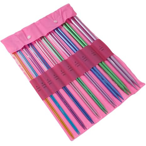 TWEW 10 Paar lange Aluminium-Stricknadeln, 3,0–10 mm, einspitzige Stricknadel zum Stricken, Weben, Pullover, Mützen, Socken, Taschen