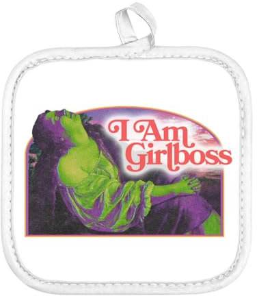 Manique de Cuisine - I am Girlboss Girl Boss Collage Vintage Illustration Art Humour Parodie Meme Humour - (17 x 17 cm)