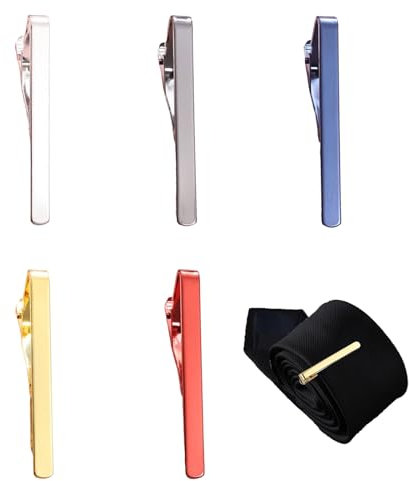 WBYNB 5 Stück Herren Krawattennadel, Herren Krawattennadeln für Herren Set, Krawattenklammern, Krawattennadel Set, Geeignet für Valentinstag Weihnachten Hochzeit Business Bar und Tägliches Leben