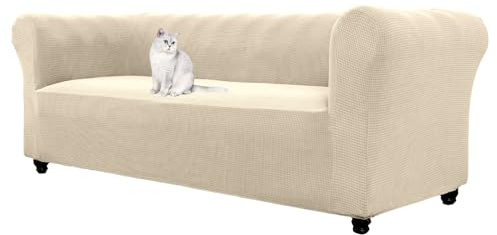 WJHDWYD Jacquard-Stretch-Chesterfield-Sofabezug, 1-, 2-, 3-Sitzer-Sofabezug mit Armlehnen for Wohnzimmer, rutschfest, weich, Schutz for Gebogene Möbel und Sofas(D2,3 Posti)
