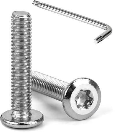 Tunejoy Viti a Testa Piatta Torx M6 x 30 mm Vite a Testa Esagonale Bulloni in Acciaio Inox A2 V2A Bulloni per Mobili con Chiavi a T30 Filettatura Completa 20 Pezzi