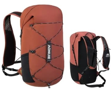 AONIJIE 22L Trail Running Trinkrucksack Leicht zum Wandern Camping Radfahren Bergsteigen Outdoor Sport FH2522 (Ziegel rot, 22L)