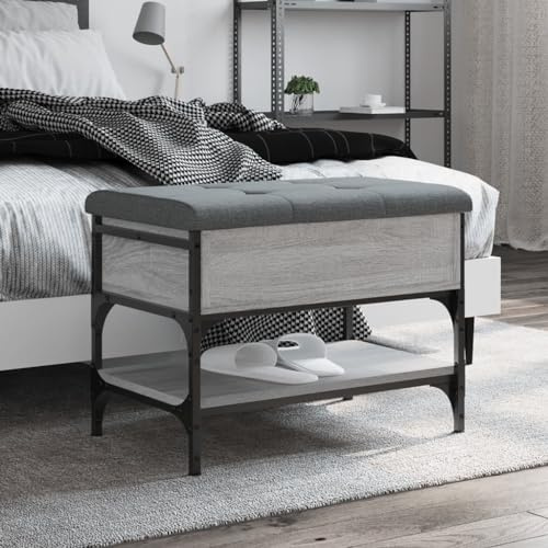 Woonisher Banc à Chaussures Sonoma Gris 62x42x45 cm Bois d'ingénierie Banc Coffre Rangement