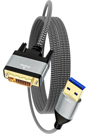 BUBEFSKD Connettori DVI Maschio Cavo Video USB 3.0 Trasferimento Dati 5 Gbps 1920x1200 per PC Laptop Computer Office Cavo Video DVI