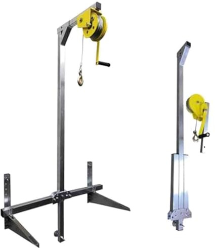 SnamicE Herramientas para instalación de Aire Acondicionado Exterior, cabrestante Manual autoblocante y Soporte Plegable, grúa de elevación de Alta Resistencia para u,Rope 15 Meter