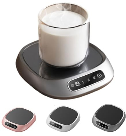 Rechargeable Coffee Mug Warmer, USB Charging 3 Adjustable 3 Color Portable Compatible with Various Cups, Kitchen Accessories for Chocolate Tea Hot Cocoa Milk (Silver)