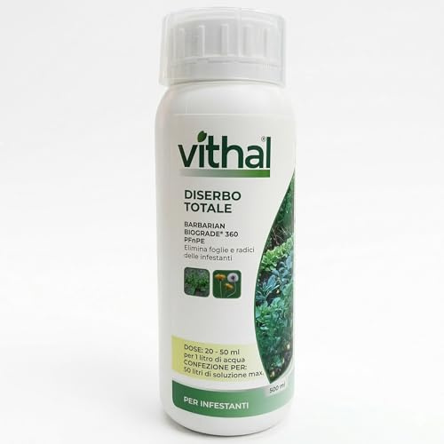 Vithal Diserbo Totale Erbicida Non Selettivo, Barbarian Biograde 360 PFnPE, Controllo Infestanti Annuali e Perenni, Formulazione Biodegradabile, 500 ml