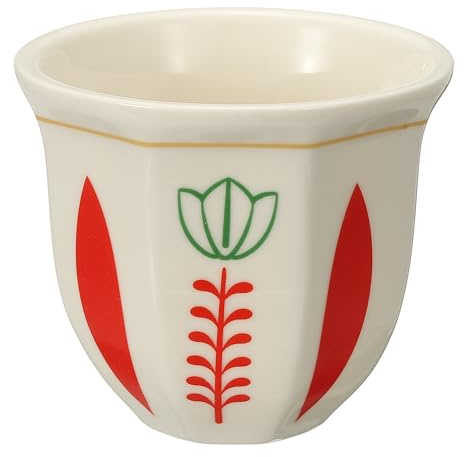 QUARKZMAN Taza De Café Árabe 85 oz Tazas De Cerámica Para Té Taza De Café resso Para Latte Cappuccino Leche Oficina Hogar Fiestas Regalos Blanco Rojo Estilo H
