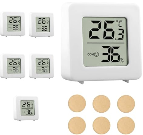 6 Piezas Mini Termometro Digital Casa Higrometro Digital Con Pantalla Lcd Y Medidor Temperatura Y Humedad Medidor De Y Humedad Para El Hogar Termómetro Interior Preciso Para Habitación Invernadero