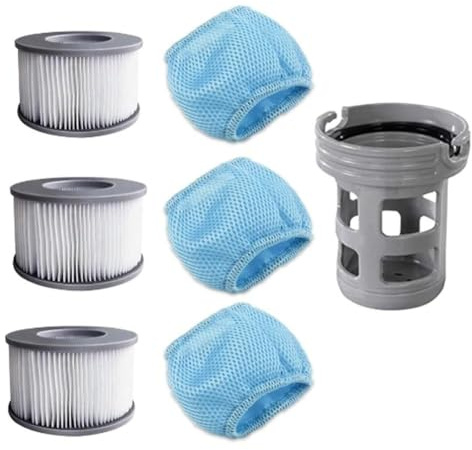BEAZOOM Lot de 7 filtres Miweba de rechange pour jacuzzi gonflables MSPA, avec 3 filtres, support et sacs en maille, pour Delight Premium Concept Series