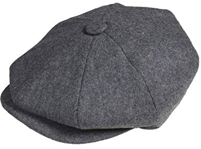 PEAKY BLINDERS 8-delad 'Newsboy' stil platt keps – tweed ull tyg variationer, Grå fiskben, M