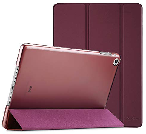ProCase Hülle für iPad Air 2 (2014 Release), Leichte Stand Schutzhülle Shell mit Translucent Frosted Rückhülle,Automatischem Schlaf/Aufwach, Case Cover für iPad Air 2 (A1566 A1567) -Wein