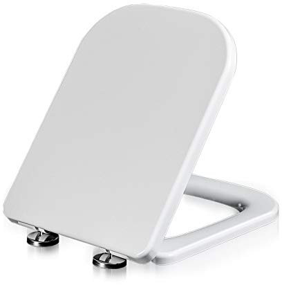 XQHD Coperchio del Water Soft Close, Sedile WC Tavoletta Copriwater con Chiusura Ammortizzata Tavoletta WC Plastica Termoindurente Ideale per Bagno,Square