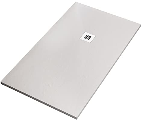 Piatto doccia bianco in marmoresina con griglia inox e Piletta OLIMPO DOCCE - Piatto doccia bianco in marmoresina con griglia inox e Piletta Gratis - STAR PLUS - 70x90