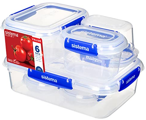 Sistema 881762 Klip It Plus Set of 6 Polypropylene Containers