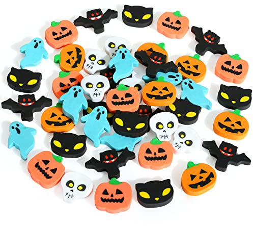 Kesote Radiergummi Radierer Halloween Deko 48 PCS Geschenk Geburtstag Party Mitgebsel Kürbis Fledermaus Geist