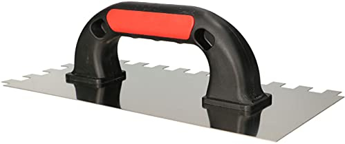 KOTARBAU® Planche à friction x mm - Truelle à remonter en acier inoxydable pour plâtre et mortier (270 mm - Taille des dents : 12 x 12 mm)