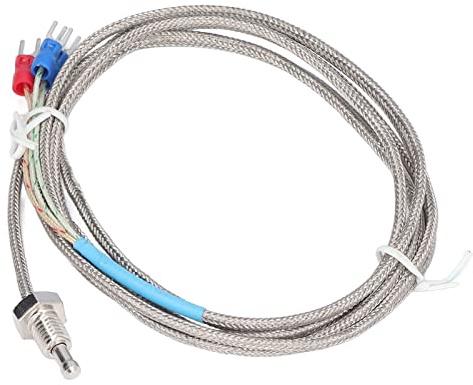 PT100 Thermoelement Sensor, -250 Bis 450 °C Pt100 Temperaturprüffühler Wzpt-M8 Gewinde Mit 2 M Abschirmkabel, Für Die Industrielle Temperaturregelung, Thermischer Wandler