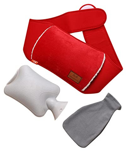 Battnot Wärmflasche mit Bezug Wärmflaschengürtel Tier - 3 Stück Wärmflaschen-gürtel Set, Hot Water Bottle Für Erwachsene&Kinder, Schnelle Schmerzlinderung, Komfort für den Bauch, Winter Warm Belt
