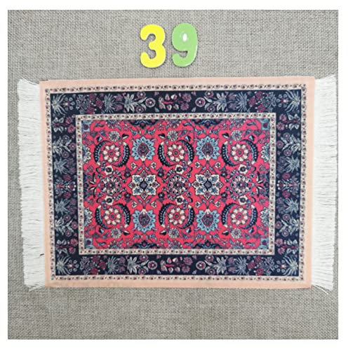 Egurs Mauspad Teppich Muster Perser Stil Orientteppich Mini Teppich Untersetzer mit Quaste Computer Zubehör Bunte Glasuntersetzer Glascoaster 39#