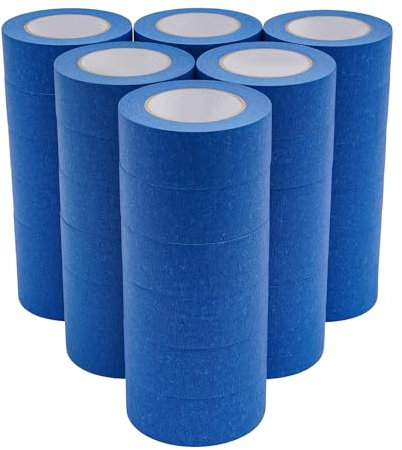 TaNeHaKi Malerband 36 Rollen Blaue Malerbänder Malerkrepp Set Maler Klebeband Abklebeband Maler Kreppband Malerband Abdeckband für Malerarbeiten Beschreibbares Design