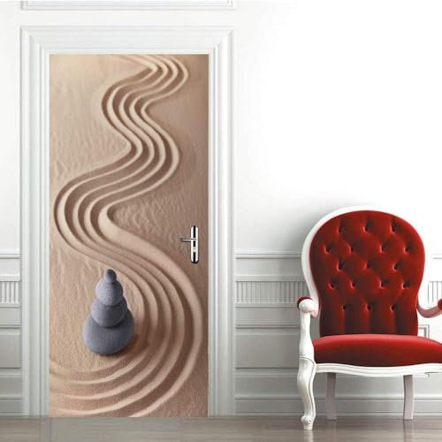 3D Türaufkleber Selbstklebendes Türposter - Zen-Meditationssandsteine 95 X 210 Cm - Fototapete Türfolie Poster Tapete - Pvc Abnehmbar Türposter Türtapete Wandbild Für Wohnzimmer Büro - Türfo 4b48