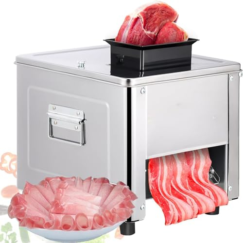 Mcamgiczin Macchina per Tagliare la Carne da 850 W, affettatrice elettrica per Carne in Acciaio Inossidabile per Carne di Maiale disossata, Pesce, Pollo, per Uso familiare e Commerciale,21mm