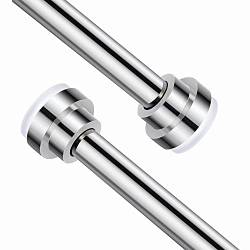 Metal Extendable Curtain Pole, No Drilling Wardrobe Hanging Clothes Rail, Multi-functional Telescopic Curtain Pole, Shower Curtain Rod, Silver, 1PC (83-130CM)