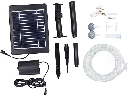 Solar-Sauerstoffpumpe, Solar-Sauerstoffpumpe, Verstellbare Belüfterpumpe für Aquarien mit Solarpanel, Pumpflaschen