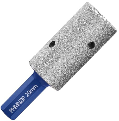 Fraises à Doigts Diamantées 20 mm Fraise Diamantée Avec Queue Hexagonale Foret de Fraisage Diamant pour Trous Existants Élargissement Façonnage Parage en Carrelage Porcelaine Marbre Granit Céramique