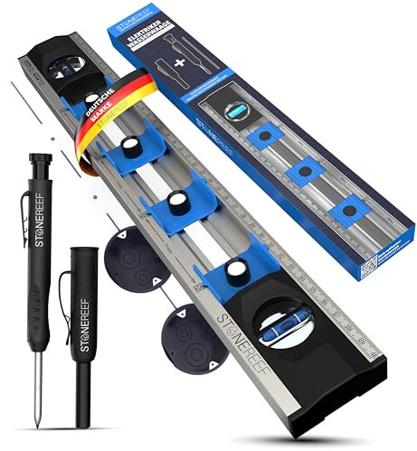 Elektriker Wasserwaage 40 cm – Präzisions-Wasserwaage für Heimwerker mit verschiebbaren Bohrlöchern und Maßskalen – Ideal für Steckdoseninstallation und Renovierungsarbeiten